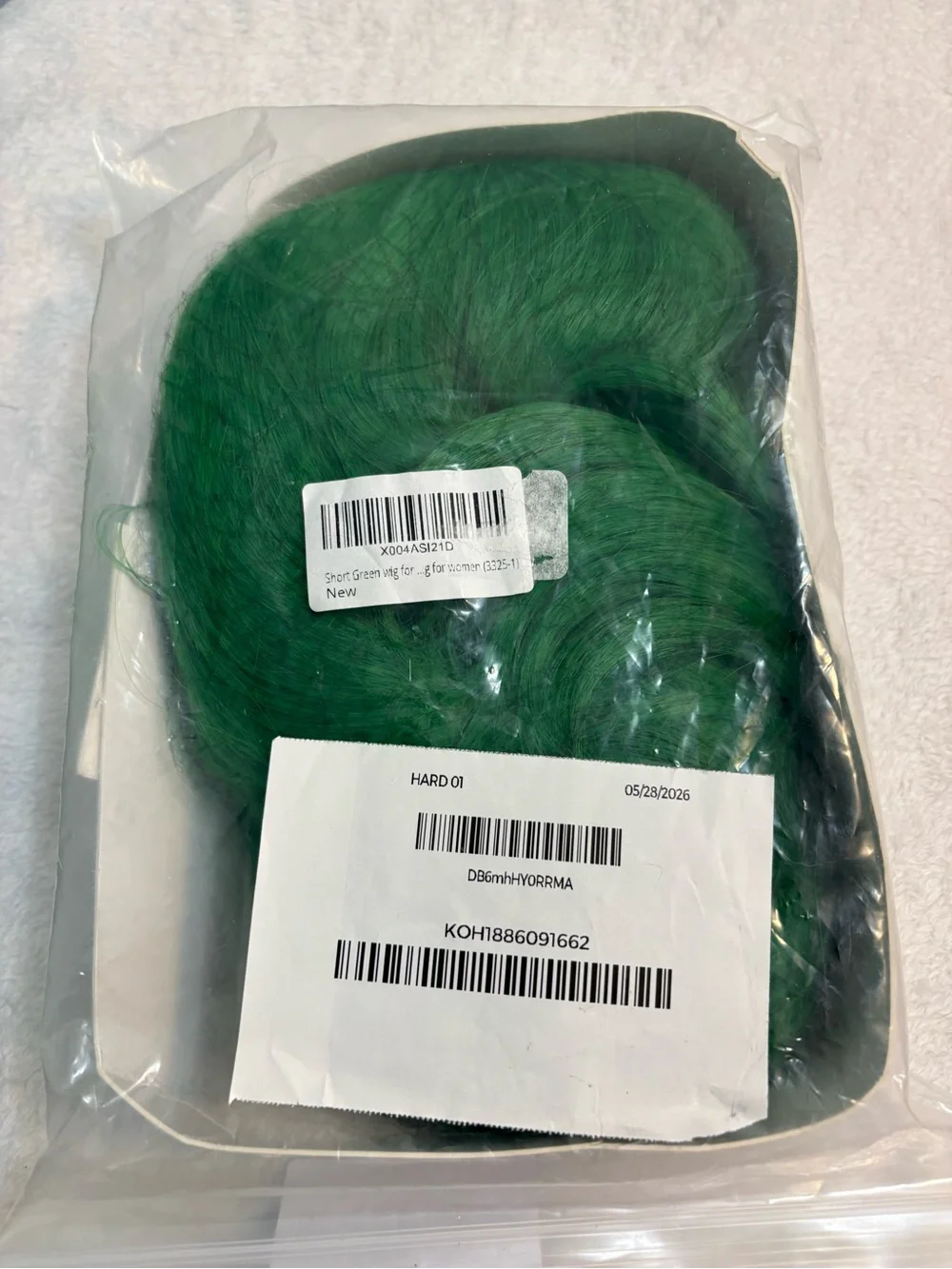 Short Green Synthetic Party Halloween Cosplay Wig NWOT